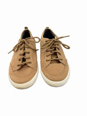 Sperry Deckfin Tan Canvas Boat Sneakers with White Soles